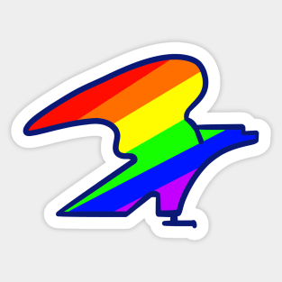 Rainbow Postal Bird Sticker